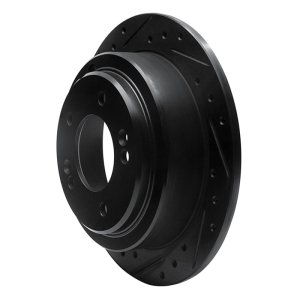 Kia AMANTI Brake Rotor (1) - Rear Left - R1 Concepts - Drilled & Slotted - Black - `04-`06